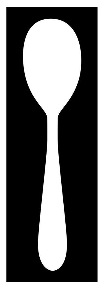 "Mealtime: White on Black - Spoon" Digital Paper Print by BG.Studio, 20"x56"