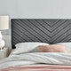 Tufted Headboard, Twin Size, Velvet, Dark Gray, Modern Contemporary