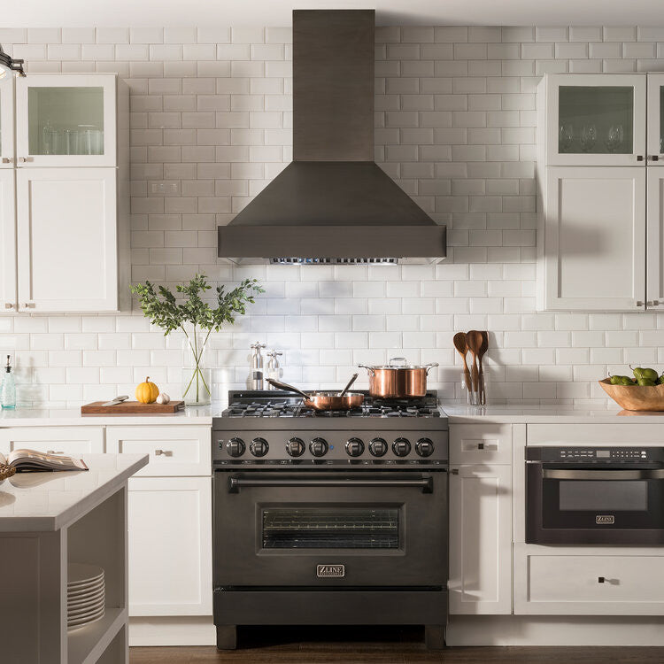 ZLINE 30" Convertible Vent Black Stainless Steel Wall Mount Range Hood