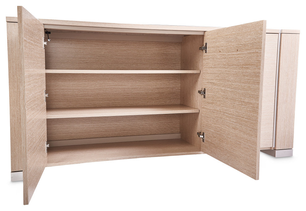 Laguna Ridge Modern Sideboard with LED Lighting - Washed Oak