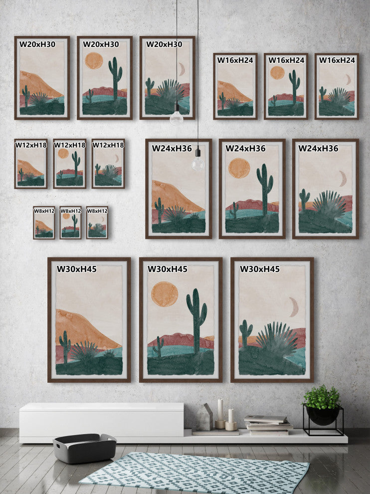 A Desert Oasis Triptych, Set of 3, 24x36 Panels