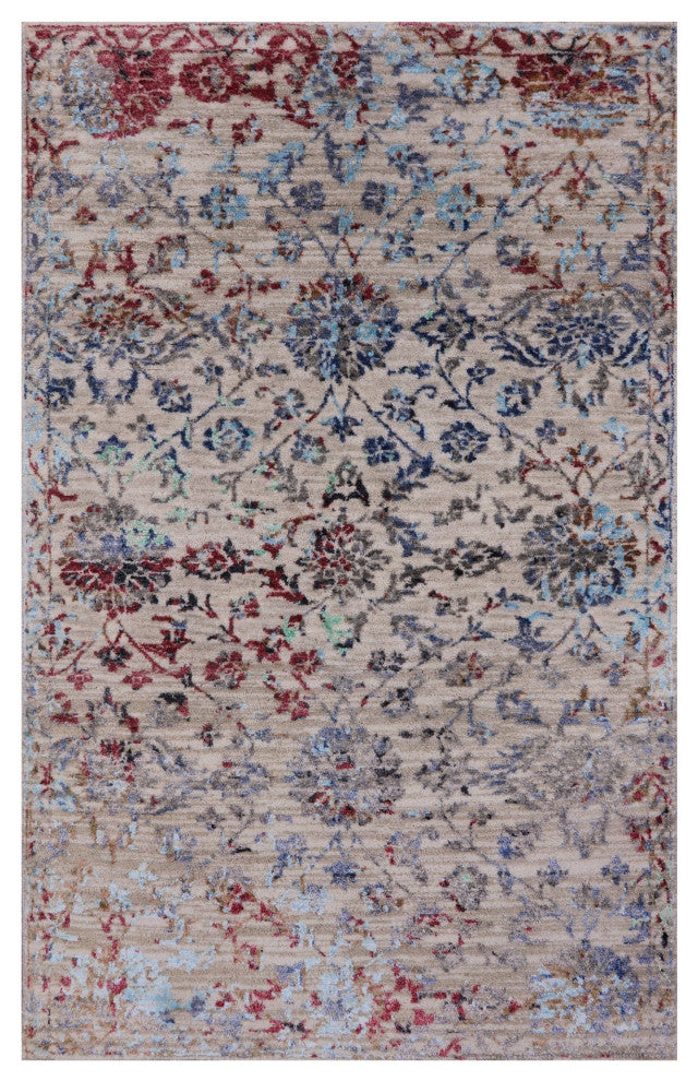 3' 2" X 5' 0" Persian Wool and Silk Hand Knotted Rug Q6324