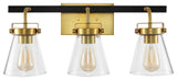 Safavieh Rayney 3Lt 23" Wall Sconce, Brass/Black