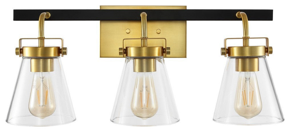Safavieh Rayney 3Lt 23" Wall Sconce, Brass/Black