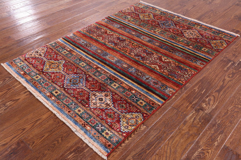Khorjin Super Kazak Hand-Knotted Rug 3' 11" X 5' 9" Q5362