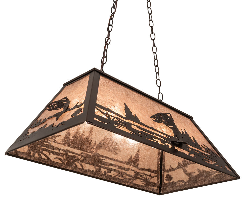 33 Long Leaping Trout Oblong Pendant