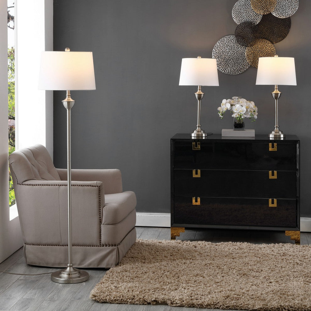 Safavieh Peltier Floor And Table Lamp, Nickle