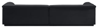 Cascade Upholstered Modular Sofa, Black, Velvet, Straight Sofa