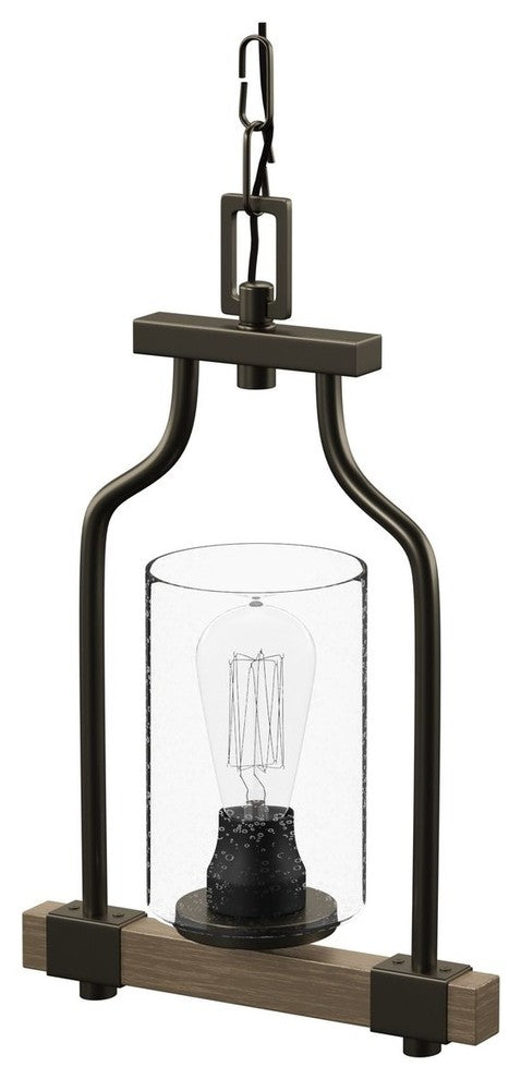 Barnes Mill Collection 1-Light Mini-Pendant, Antique Bronze