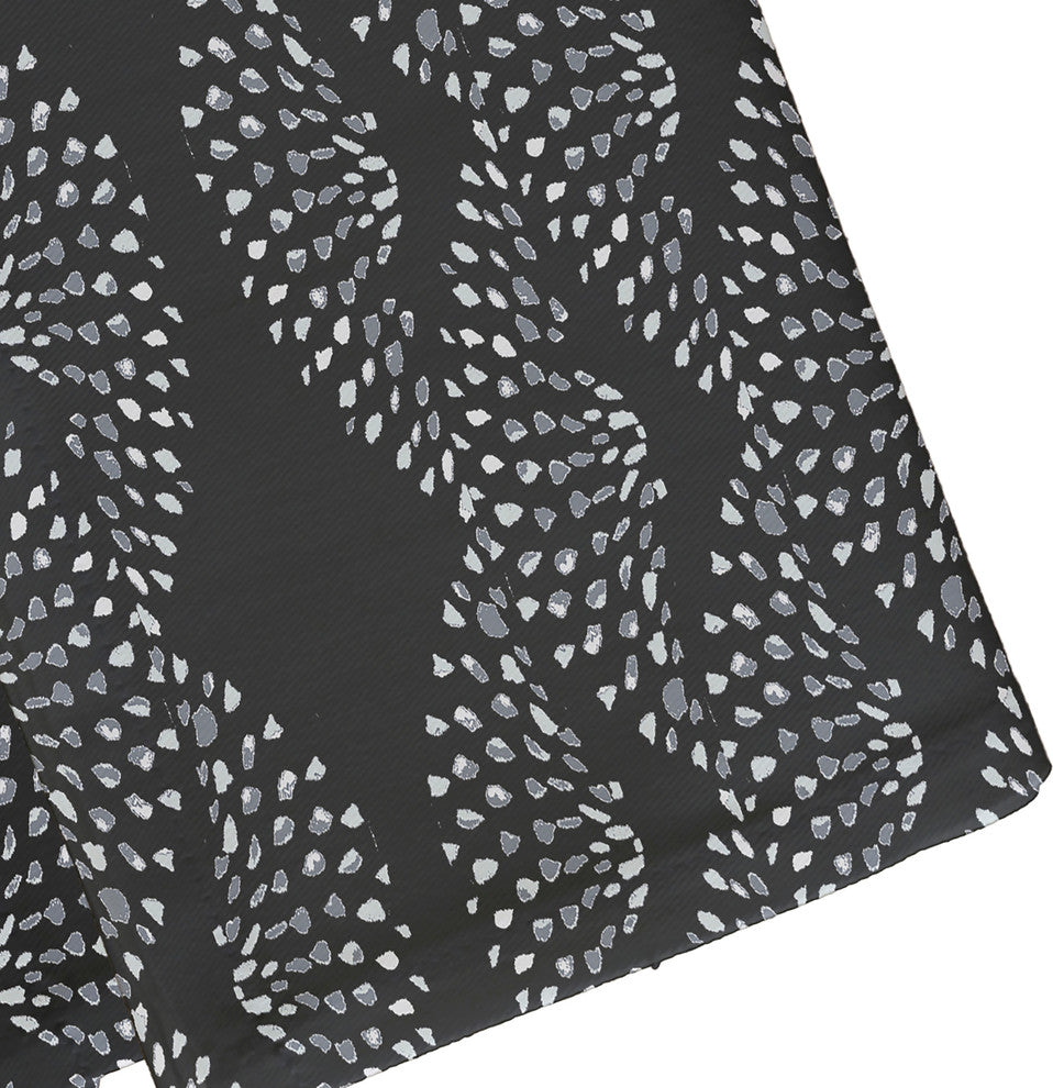 Dotted Decor 19" Black Stripe Print Napkin, Set of 4