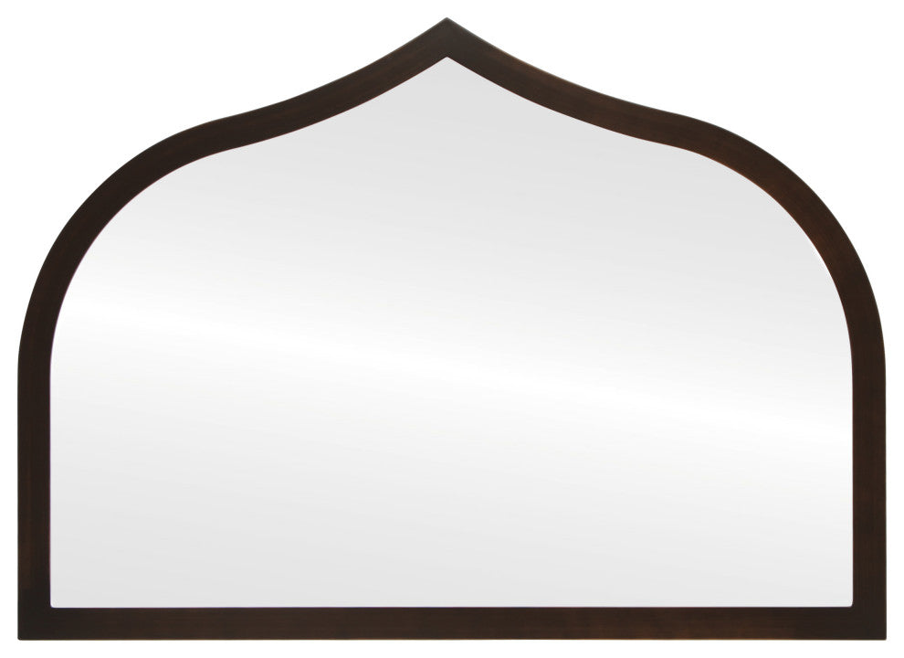 Verdon Framed Mantel Mirror, Teardrop Cathedral, 38.4"x27.4", Rubbed Bronze