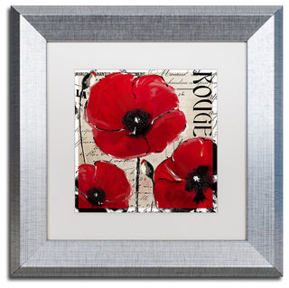 Color Bakery 'Rouge Two' Art, Silver Frame, White Matte, 11"x11"