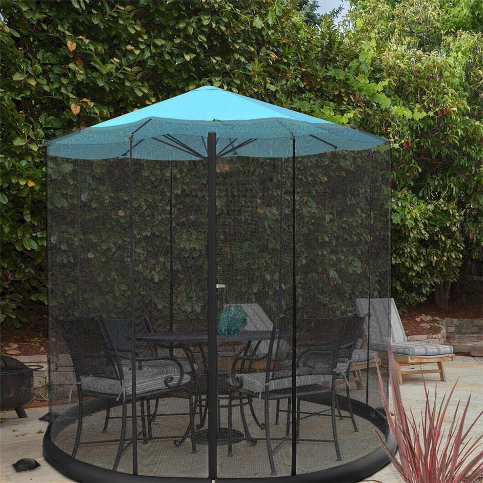 Patio Umbrella Mosquito Net Bug Screen to Keep Out Insects, 10-11ft