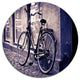 Classic Vintage City Bicycle, Landscape Disc Metal Wall Art, 11"