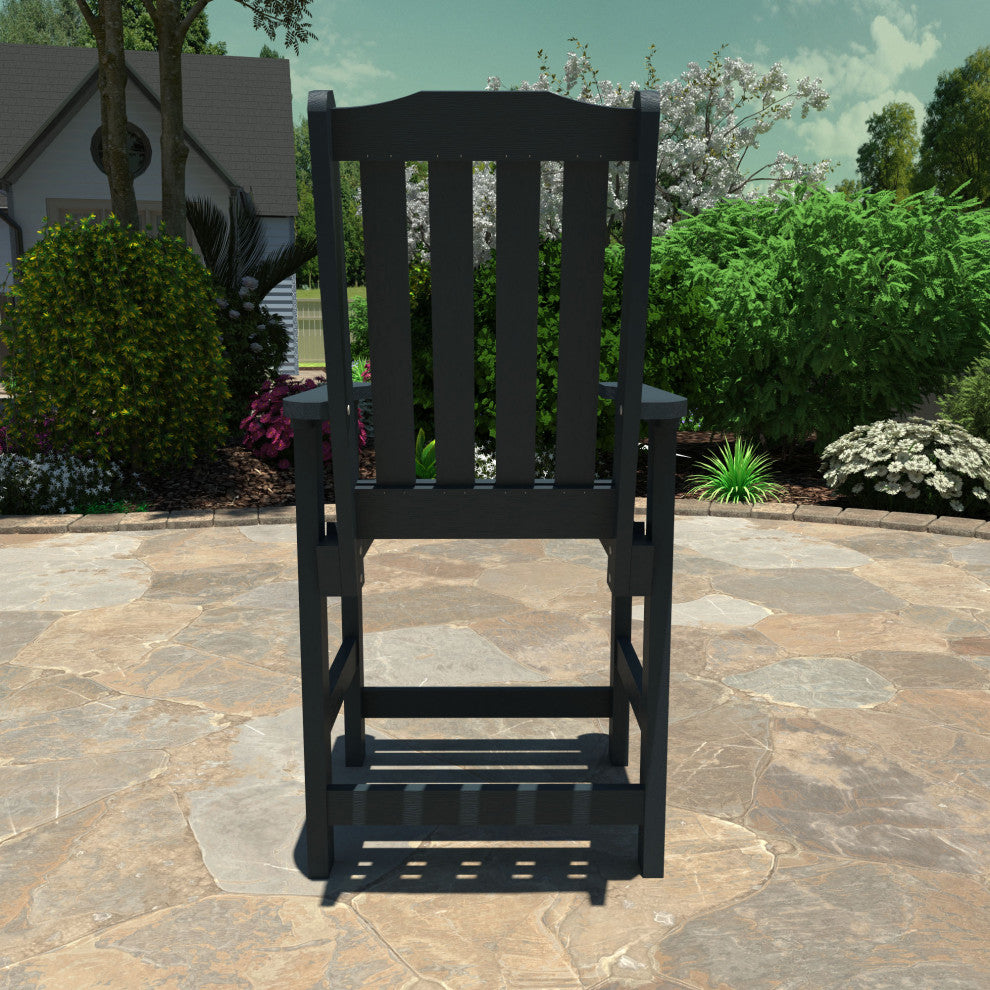 Springville Counter Dining Arm Chair, Weathered Acorn, Federal Blue