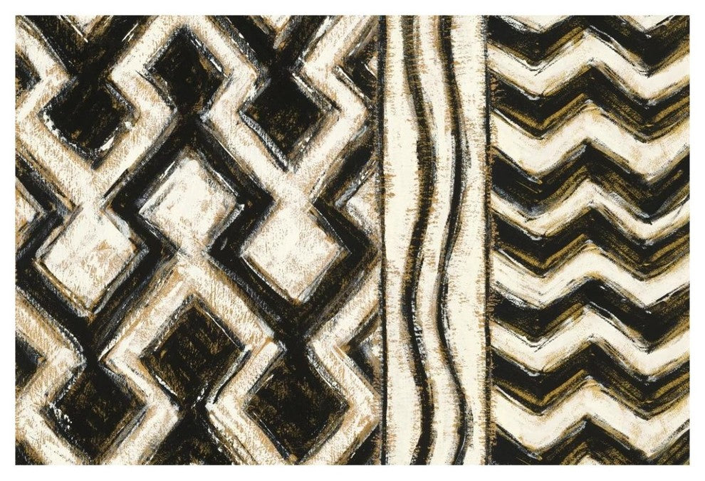 "Black and Gold Geometric VIII" Digital Paper Print by Shirley Novak, 62"x42"