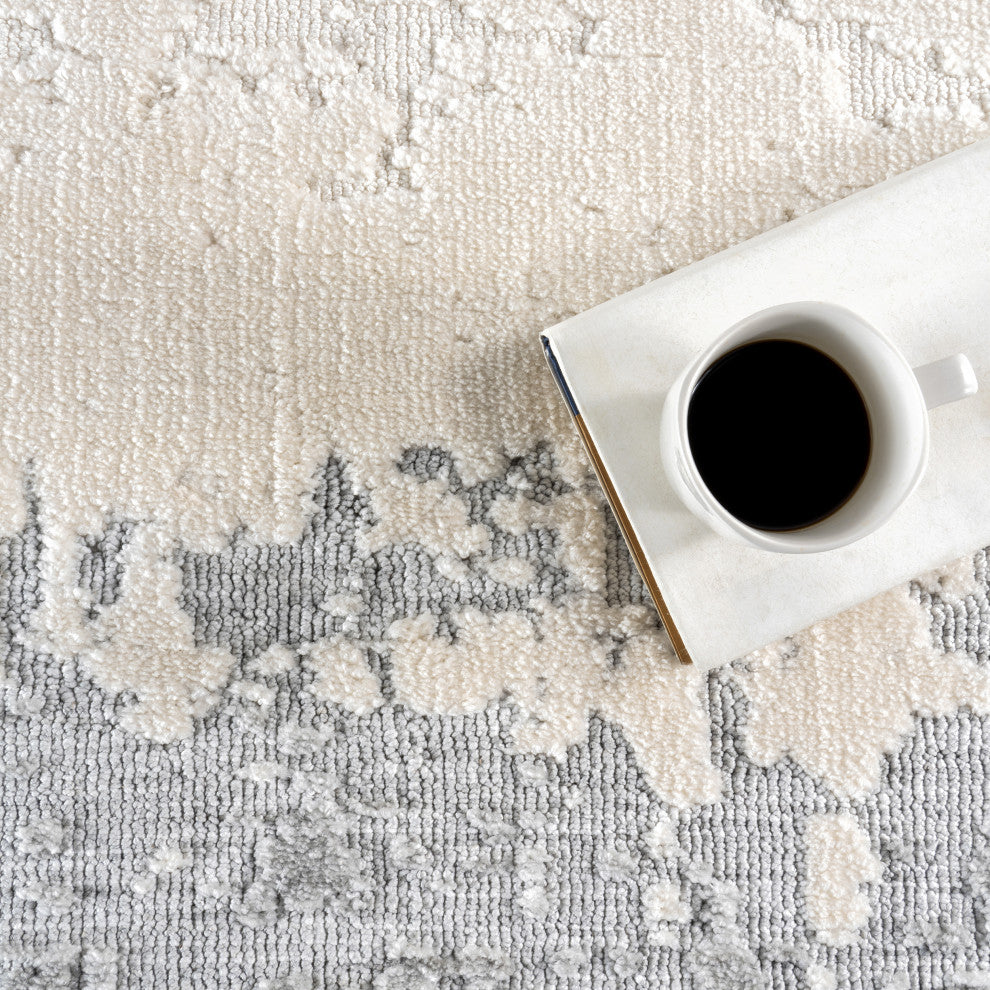 Mera Bordered Wool Area Rug, Ivory 10'x14'