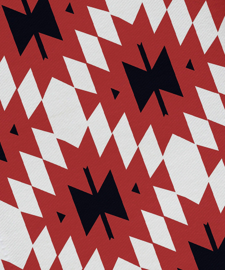 Jodhpur Kilim 2, Geometric Print Napkin, Coral, Set of 4