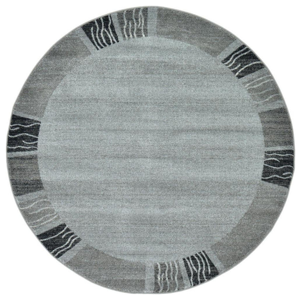 Rug Unique Loom Del Mar Light Gray Round 6' 0 x 6' 0