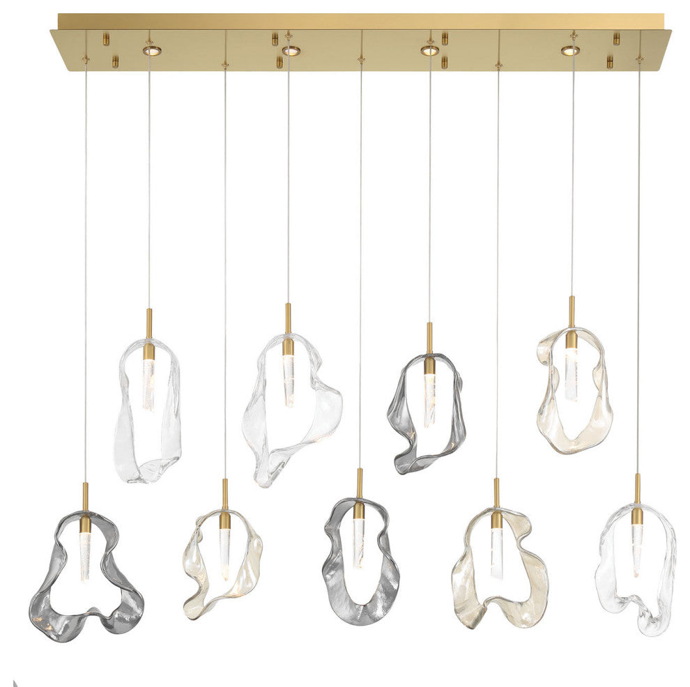 Norah 9L 51" Gold Mix Chandelier