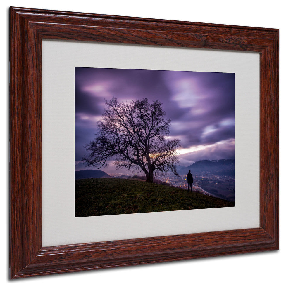'The Tree of Love Grenoble' Matted Framed Canvas Art by Mathieu Rivrin