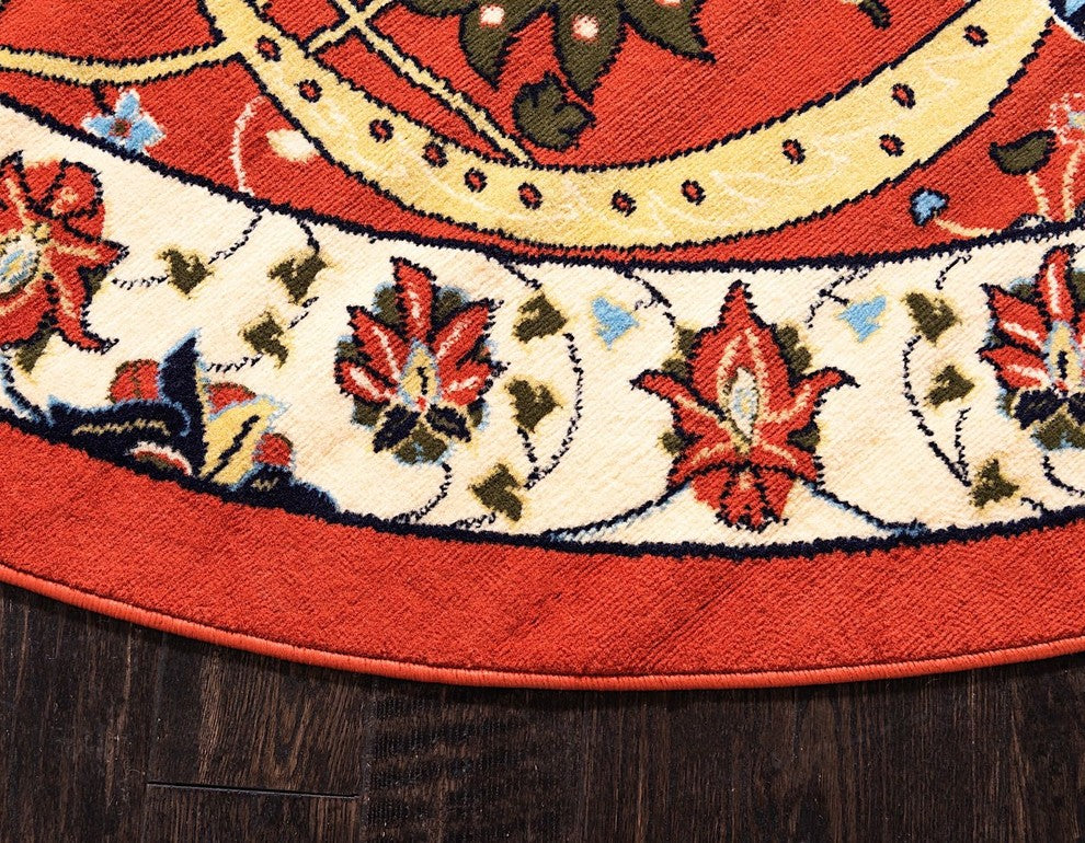 Country and Floral Kashan 10'x13' Rectangle Sienna Area Rug