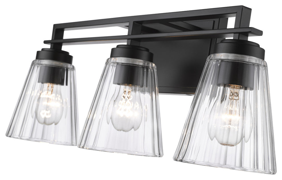 Z-LITE 3-Light Vanity, Matte Black