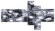 3D Abstract Wavy Bubbles, Abstract Canvas Art Print, 60"x32", 5 panels