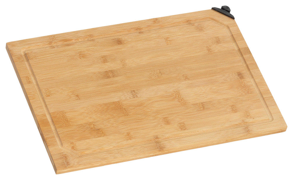 Cortesi Home Nuri Natural Bamboo Cutting Board with Knife Sharpener, 12"x18"