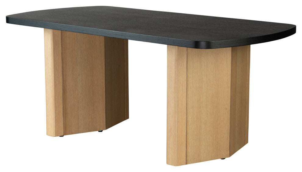 Bradley  Rectangular Dining Table for 6, Black and Oak