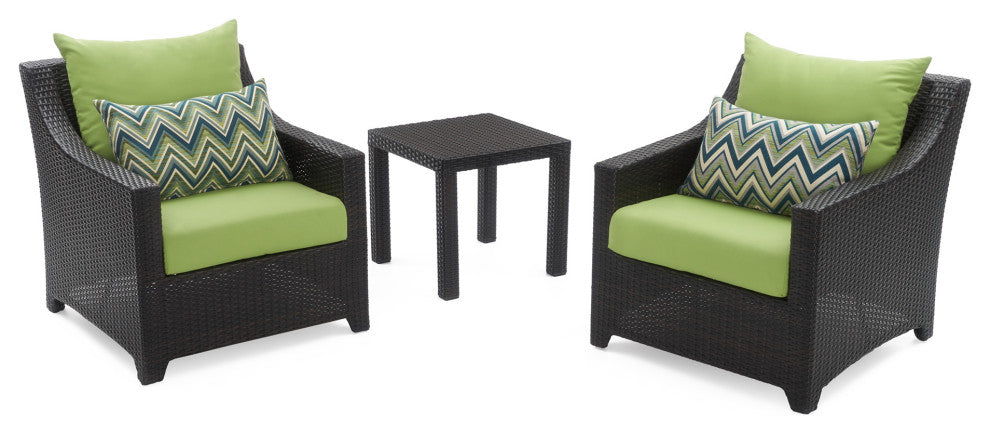 Deco 6 Piece Sunbrella Outdoor Love and Club Deep Seating Set, Ginkgo Green