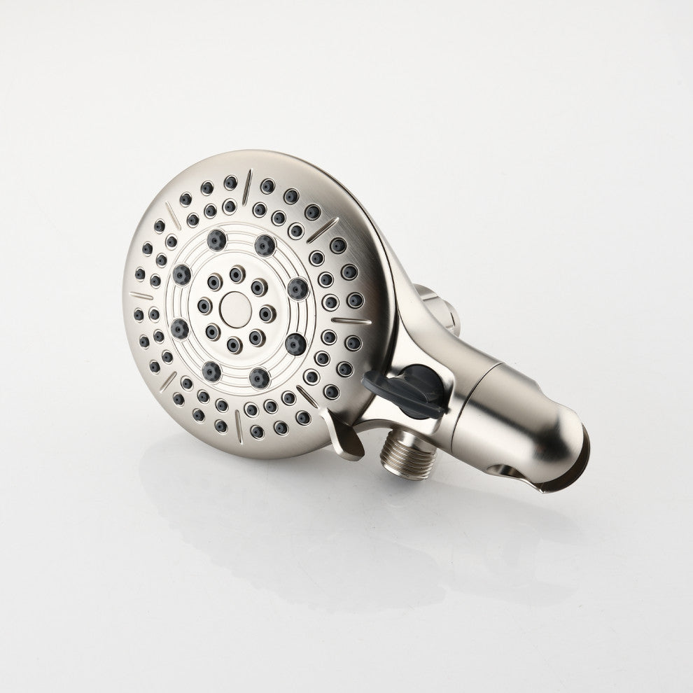 4.5" 3-Way Rainfall Showerhead and 6-Setting Handheld Shower Combo, Brushed Nickel