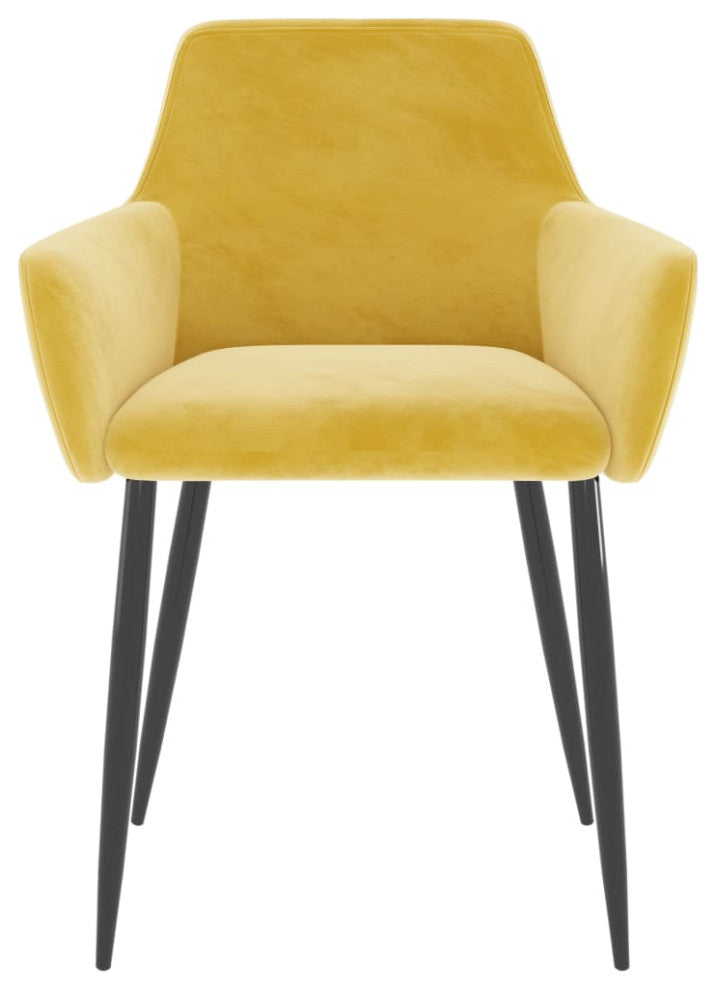 vidaXL Dining Chairs 4 pcs Mustard Yellow Velvet
