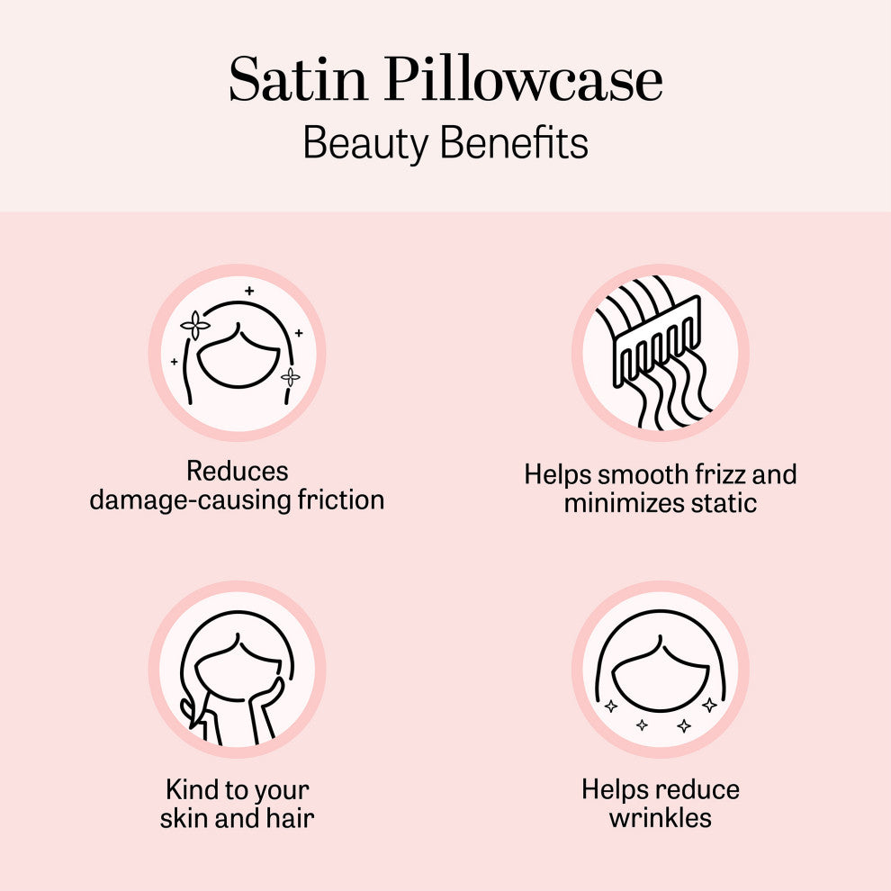 Madison Park Essentials Satin Luxury 6 PC Sheet Set, Blush