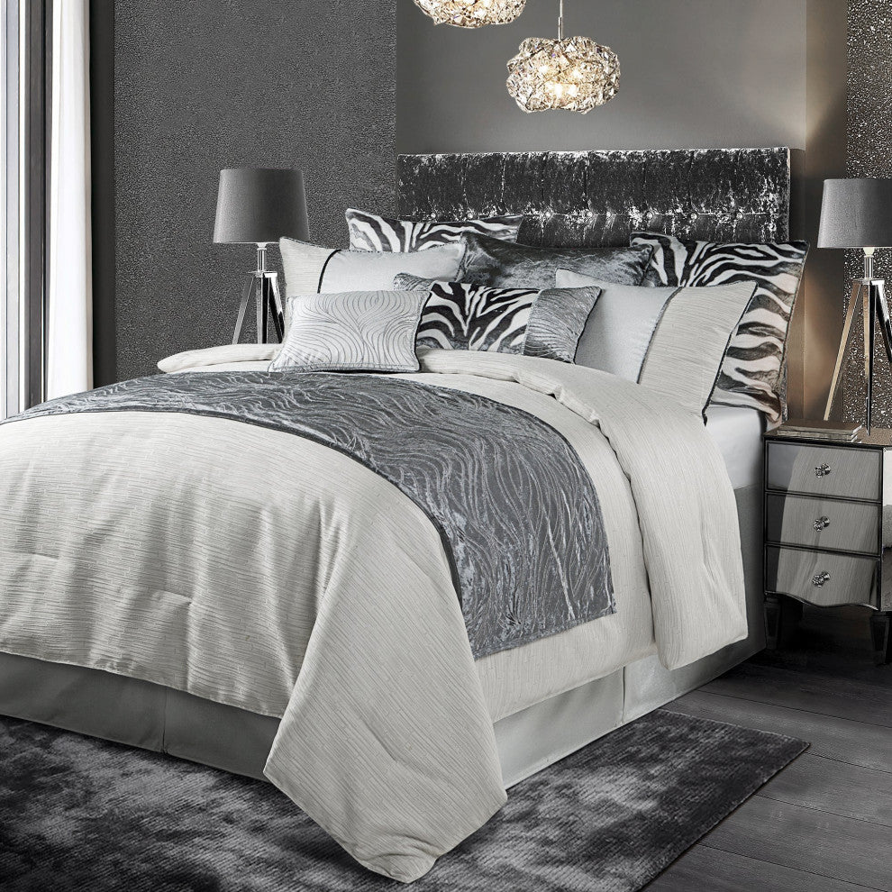 Celeste Comforter Set, Super Queen, 4PC