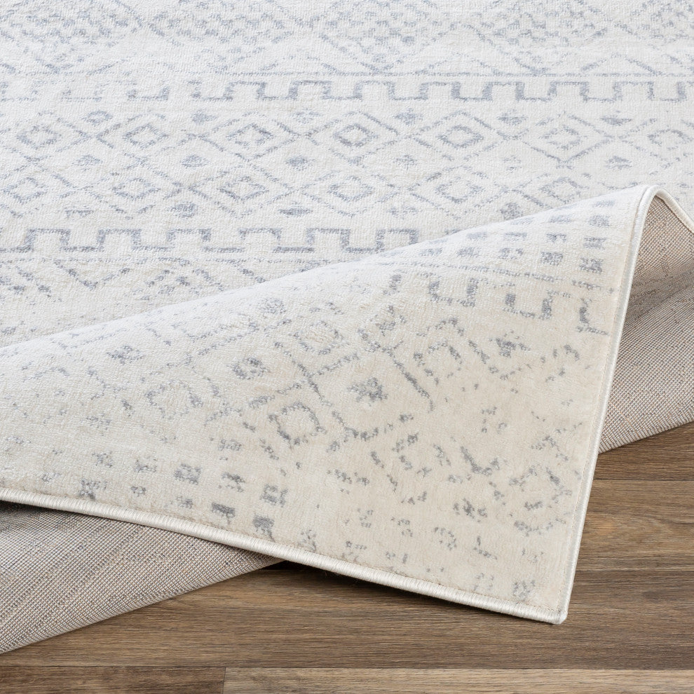 Surya Roma ROM-2341 9'x12'3" Rug, Medium Gray/Light Gray/White
