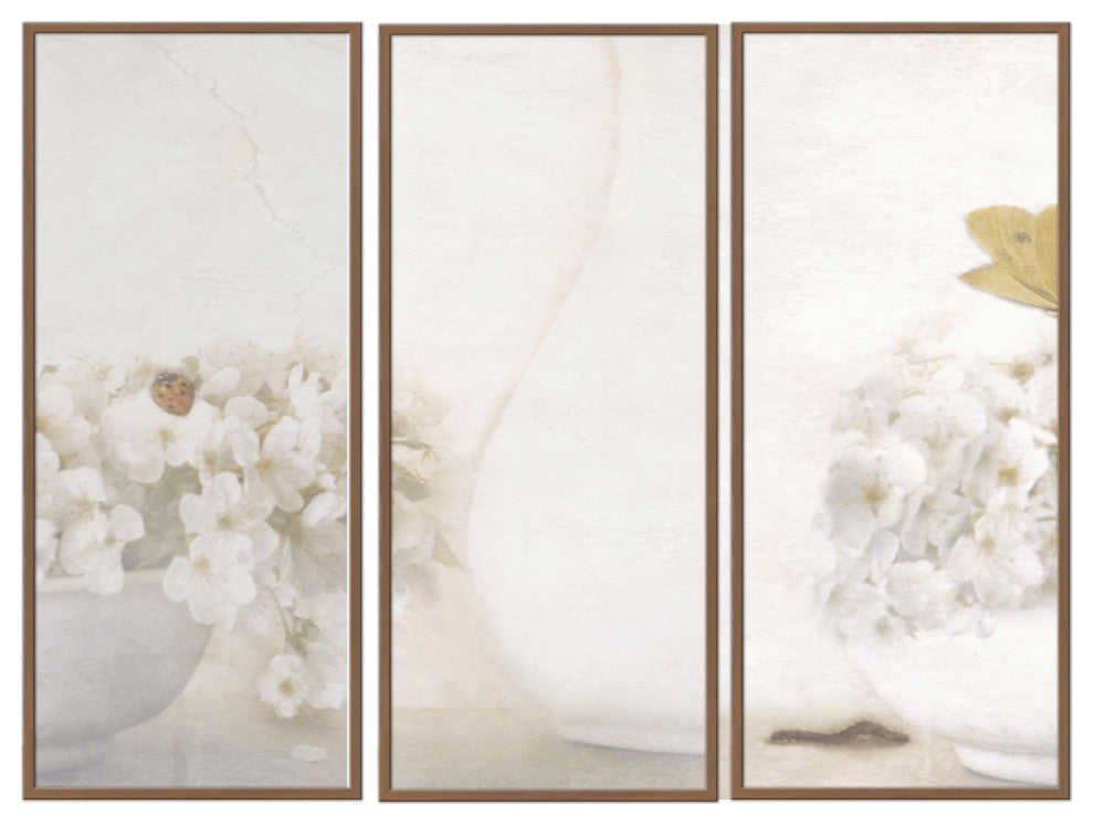 Summertime Framed 3-Piece Wall Art Set by Delphine Devos, 20"x40", Framed