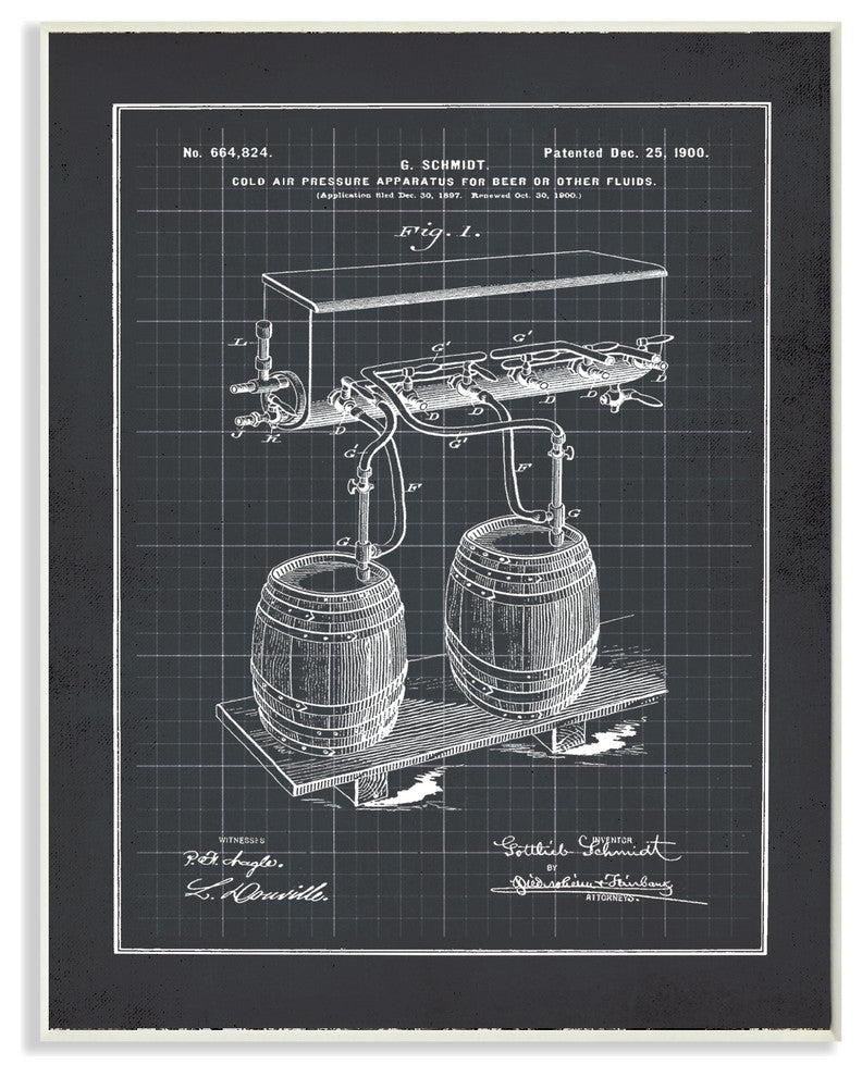 "Vintage Brewing Process Blueprint" Wall Plaque Art