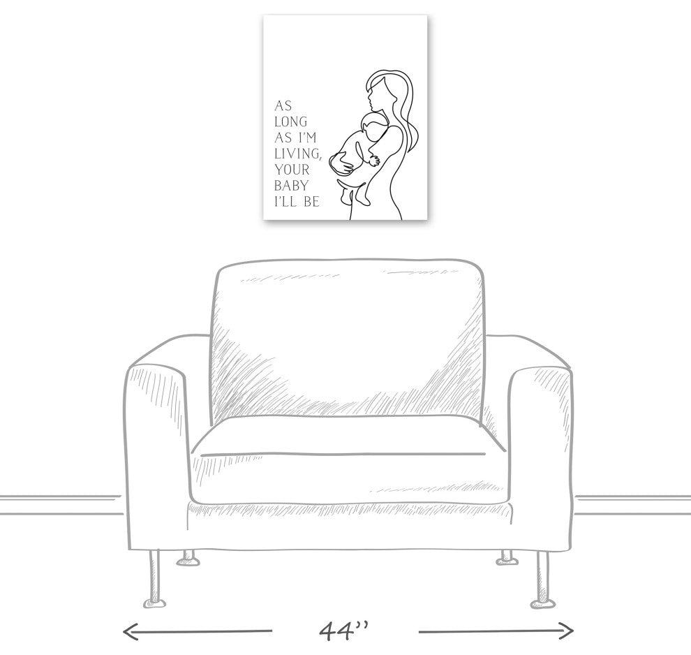 My Baby You'll Be Outline 16x20 Canvas Wall Art