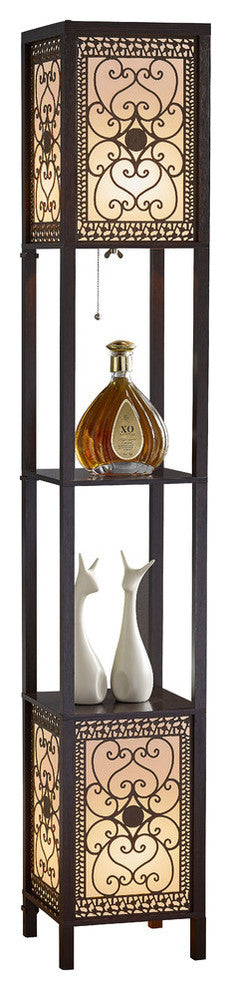 Artiva USA Infinity Heart Shelf Floor Lamp, 64", Expresso