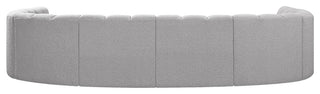 Arc Boucle Fabric Upholstered 8-Pc. U-Shaped Modular Sectional, Grey
