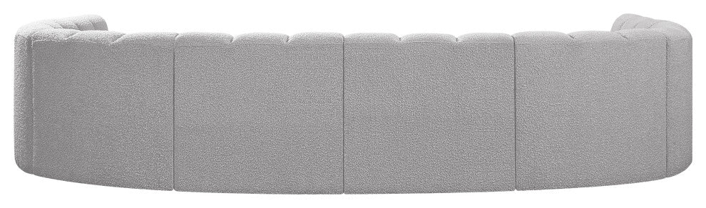 Arc Boucle Fabric Upholstered 8-Pc. U-Shaped Modular Sectional, Grey