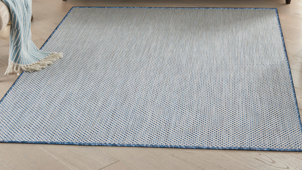 Nourison Courtyard 5' x 7' Ivory Blue Modern Area Rug