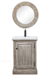 Rustic Style 24" Bathroom Vanity With Ceramic Single Sink, No Faucet