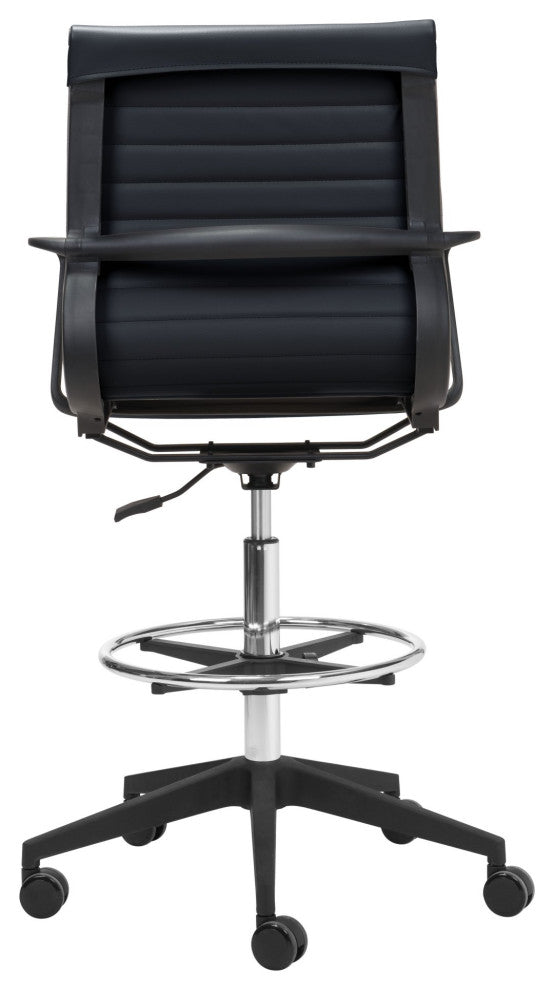 Computer Work Chair, Fabric, Steel, Black, Black, Chrome, Home Business Office