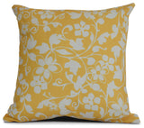20x20", Evelyn, Floral Print Pillow,  Yellow