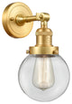 Beacon Sconce, Satin Gold, Clear