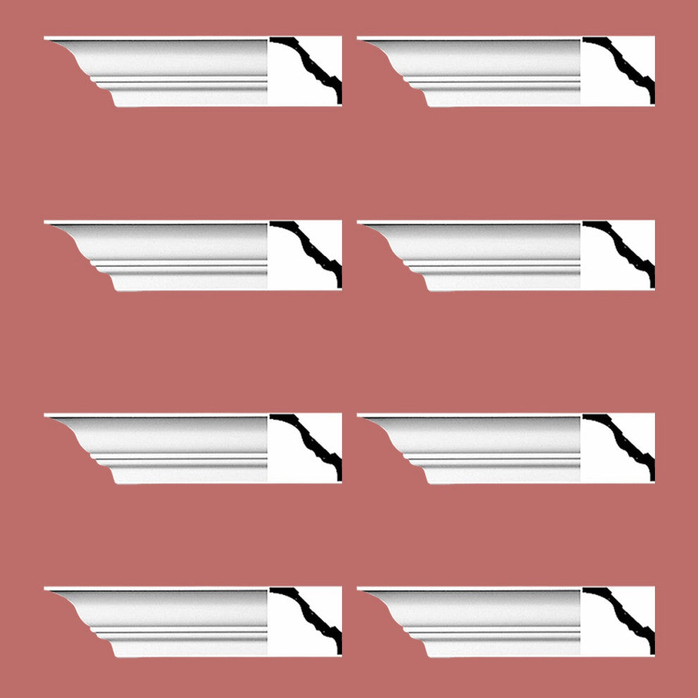Cornice White Urethane Princess Anne Simple Design 8 Pieces Totaling 752" Length