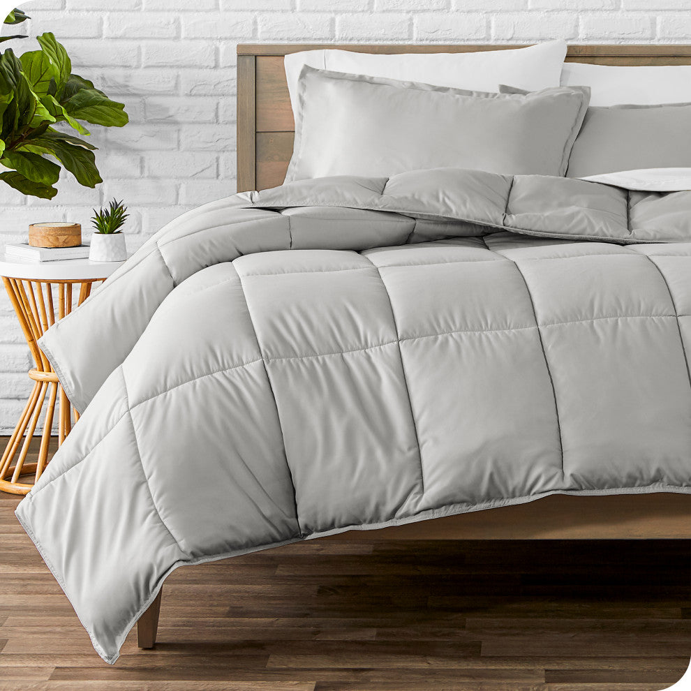 Bare Home Down Alternative Comforter Set, Light Gray, Queen