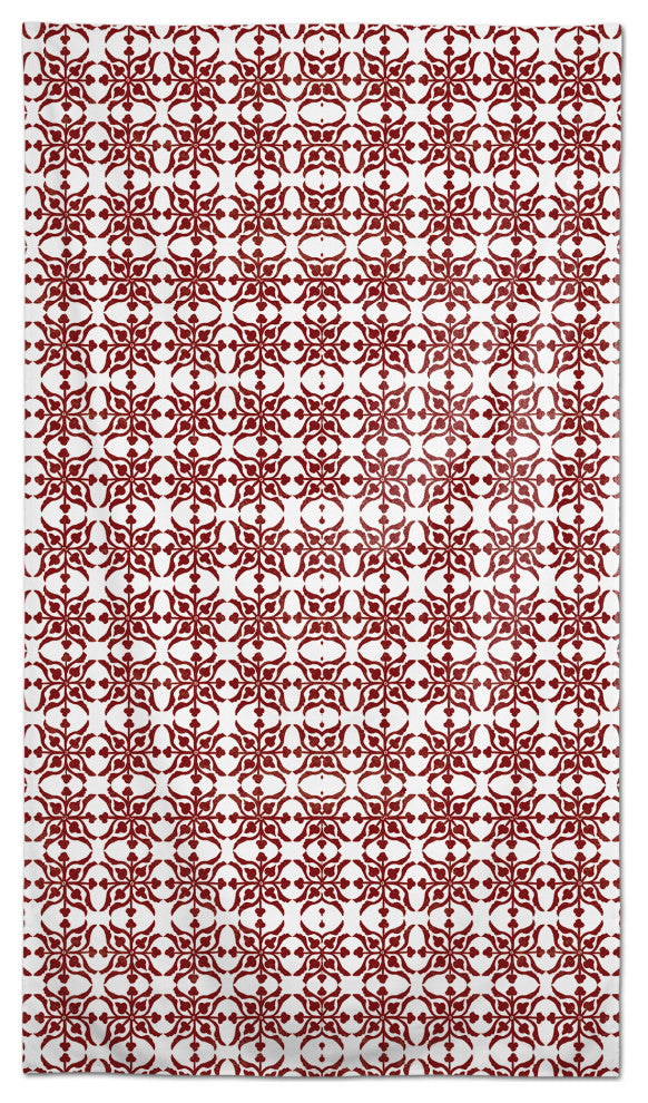 Distressed Tile Pattern Red 58x102 Tablecloth